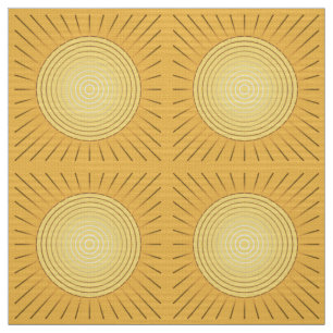 Tela Giro solar geométrico moderno - Oro mostaza / Ama