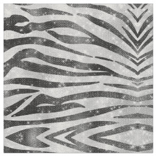 Tela Glamorosa franja de cebra Purpurina de espárragos 