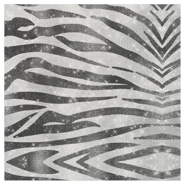 Tela Glamorosa franja de cebra Purpurina de espárragos  (De cerca)