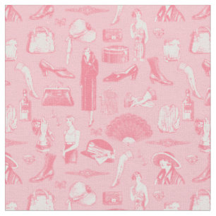 Tela glamour flapper femenina de arte rosa de los años