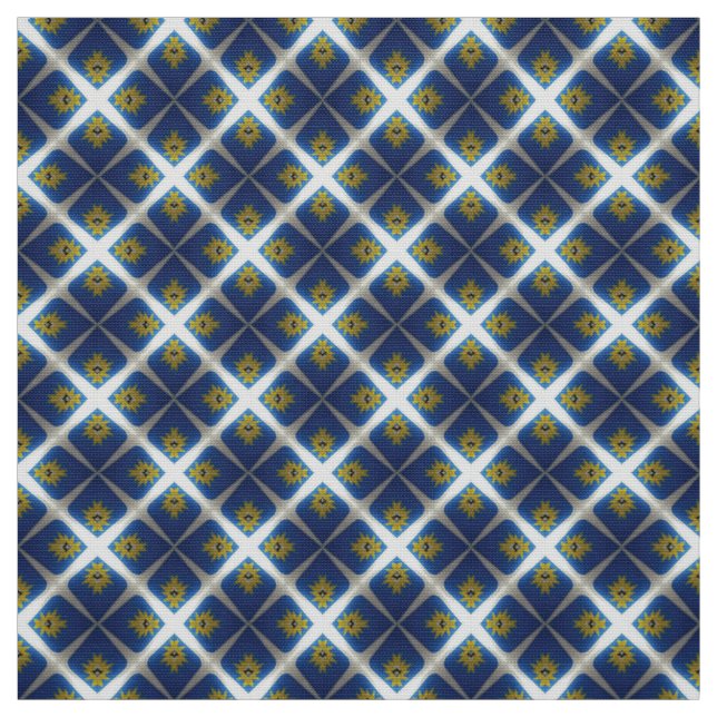 Tela Glitch2 Tejido de mosaico azul medio (Retal)