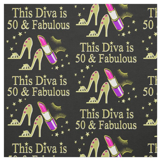 TELA GLITZY GOLD 50TH BIRTHDAY DIVA DISEÑN (Retal)