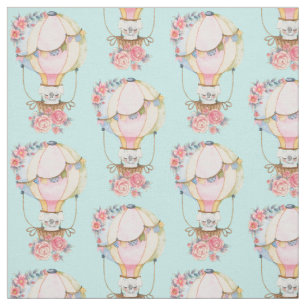 Tela Globo de aire caliente lindo con patrón de acuarel