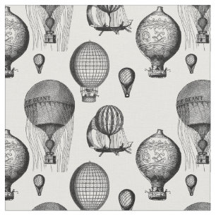 Tela Globos de aire caliente de época en B&W
