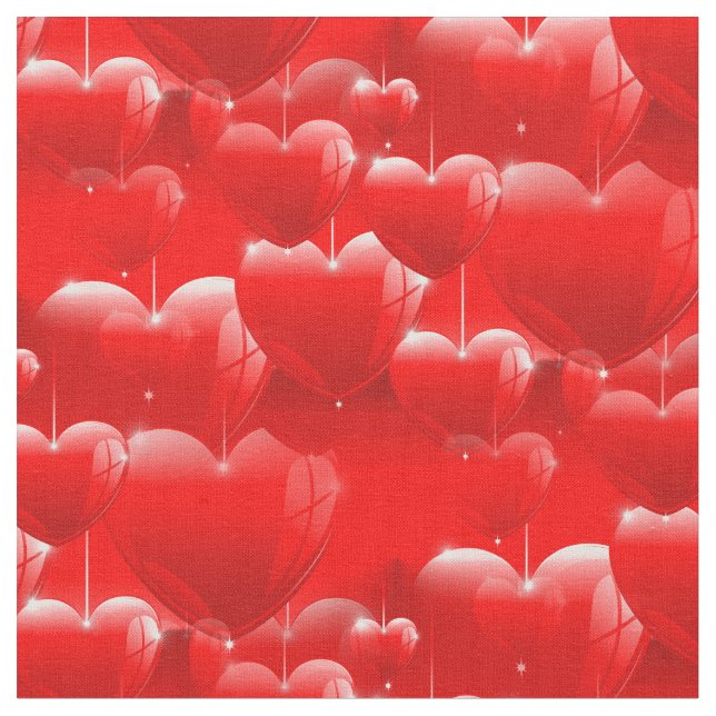 Tela globos de corazón rojo (De cerca)