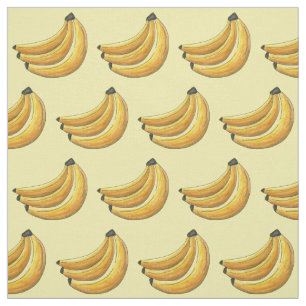 Tela Go Bananas Yellow Banana Fruit Bunch Fabric