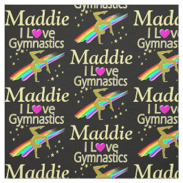 TELA GOLD I LOVE GIMNASTICS FABRIC PERSONALIZADO