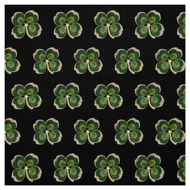 Tela Gold Saint Patrick Shamrock Jewel con Perlas (Retal)