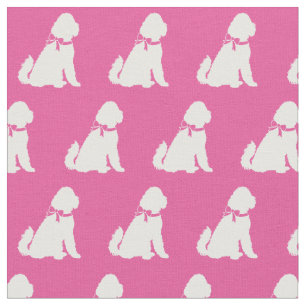Tela Golden Doodle Dog Silhouette Mascota Aussie Pink
