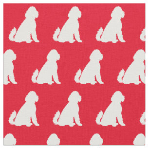 Tela Golden Doodle Dog Silhouette Mascota Aussie red