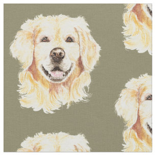 Tela Golden Retriever Dog Mascota Animal Watercolor Art