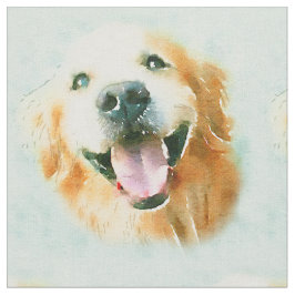 Tela Golden retriever sonriente en acuarela