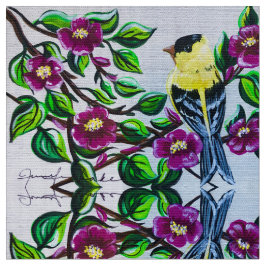 Tela Goldfinch en flores