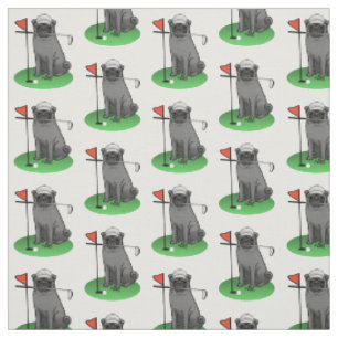 Tela Golf Pug Jugando Golf (negro) Cute Dog Funny