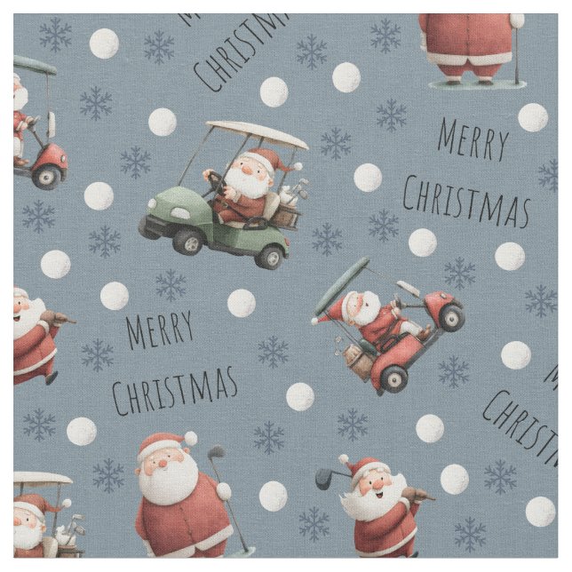 Tela Golfing Santa en Light Slate Gray (De cerca)
