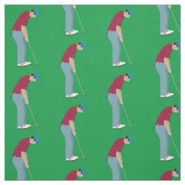 Tela Golfistas verdes: Patrón de bolas de golf