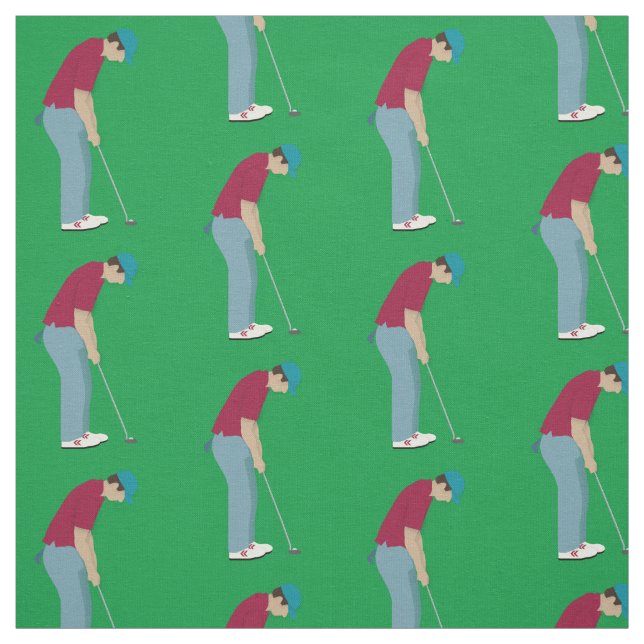 Tela Golfistas verdes: Patrón de bolas de golf (Retal)