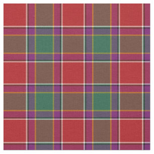 Tela Gordon of Abergeldie Tartán Red and Green Plaid