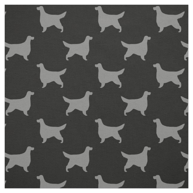 Tela Gordon Setter Silhouettes Patrón negro y gris (Retal)