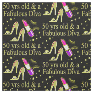 TELA GORGEOUS GOLD 50TH BIRTHDAY DIVA DISEÑN