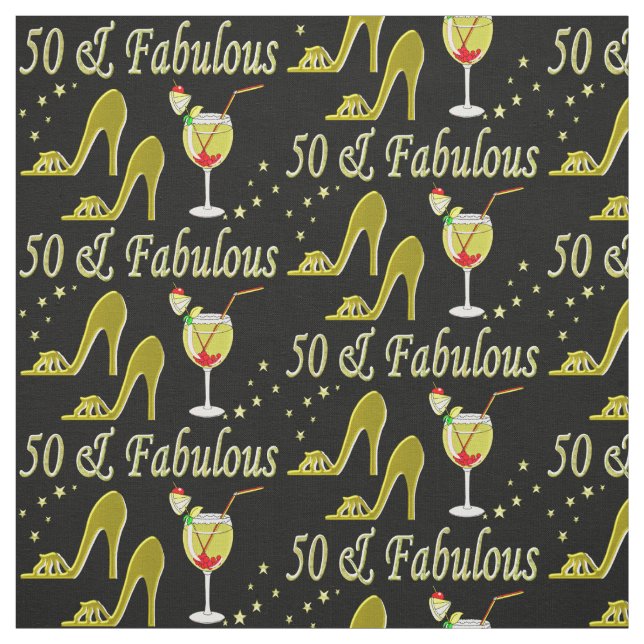 TELA GORGEOUS GOLD HIGH HEEL Y MARTINI 50 CUMPLEAÑOS (Retal)