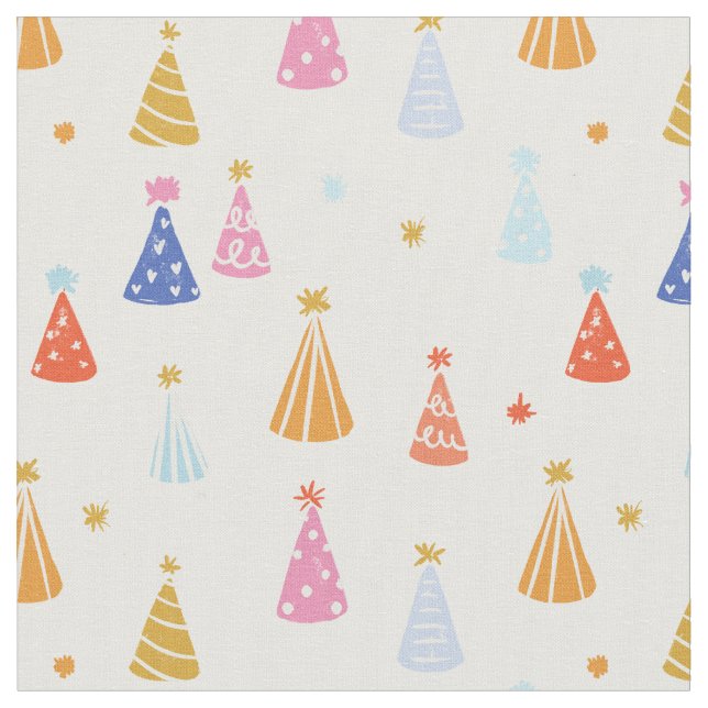 Tela Gorra de cumpleaños multicolor arcoíris (De cerca)