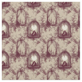 Tela Gothic Love Valentine Burgundy Toile De Jouy