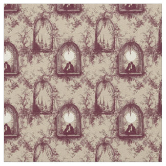 Tela Gothic Love Valentine Burgundy Toile De Jouy 