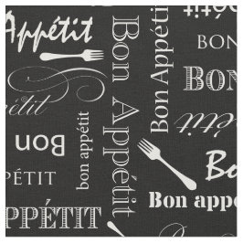 Tela Gourmet Kitchen Bon Appetit Black and White