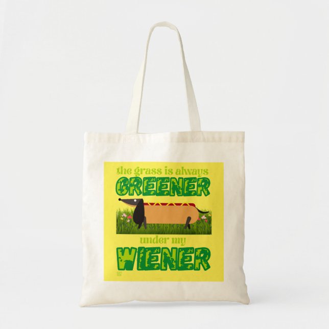 Tela gracioso bolso de té "MI WIENER" (Frente)