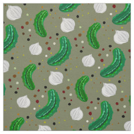 Tela Gracioso Pickles Gherkins y Patrón de cebolla