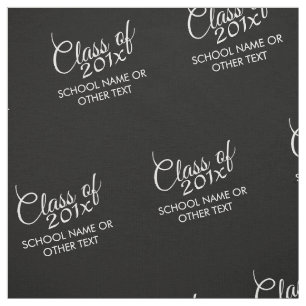 Tela Graduación en negro de año y texto Personalizado