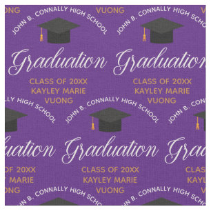 Tela Graduación Personalizada de Oro Púrpura para Gradu