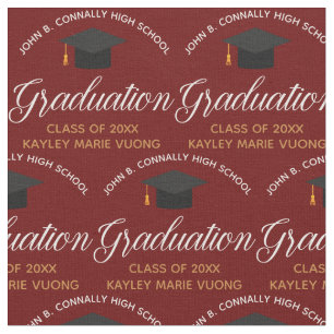 Tela Graduación personalizada en oro granate 2026
