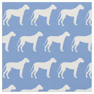 Tela Gran dane perro Mascota de silueta azul claro