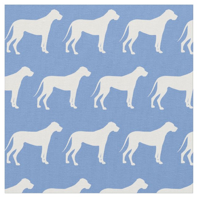 Tela Gran dane perro Mascota de silueta azul claro (De cerca)