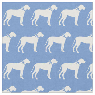 Tela Gran Danés Silueta de Perro Azul Claro