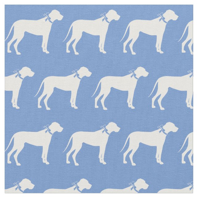 Tela Gran Danés Silueta de Perro Azul Claro (De cerca)