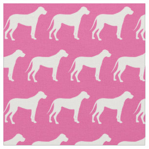 Tela Gran Danés Silueta de Perro Mascota Rosa
