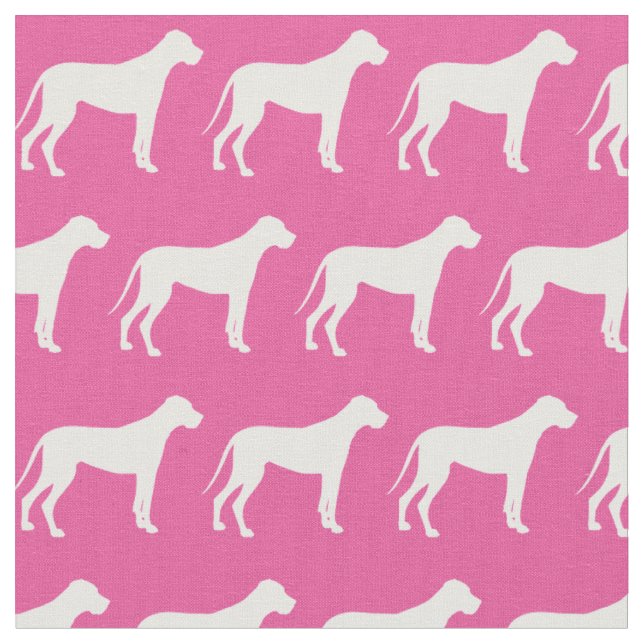 Tela Gran Danés Silueta de Perro Mascota Rosa (De cerca)