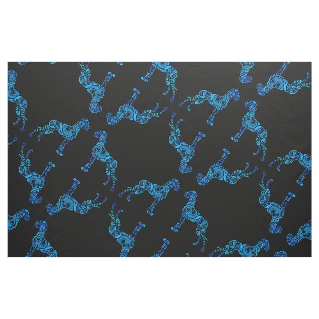 Tela Gran Danés sobre fondo negro ("Cuarto gordo" (fat quarter))
