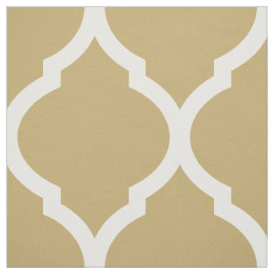 Tela Gran escala de quatrefoil marroquí de oro