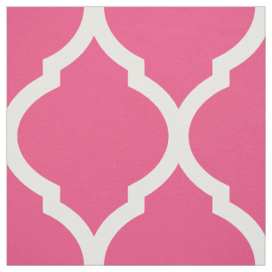 Tela Gran escala de Quatrefoil marroquí rosa caliente