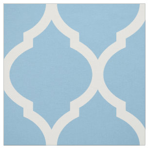 Tela Gran escala de Sky Blue Moroccan Quatrefoil