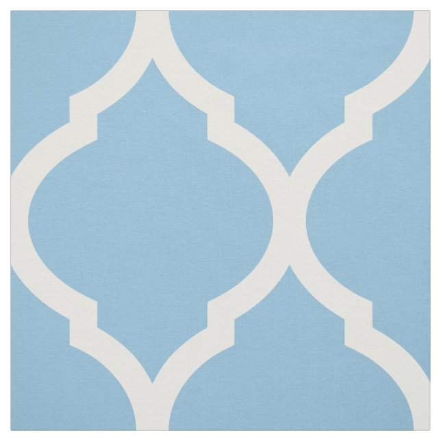 Tela Gran escala de Sky Blue Moroccan Quatrefoil (Retal)