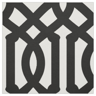 Tela Gran escala de trébol blanco y negro