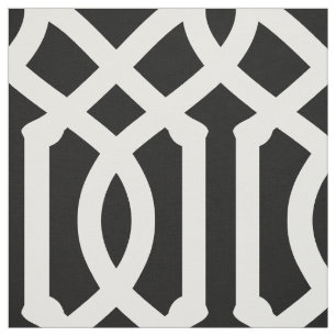 Tela Gran escala de trébol blanco y negro