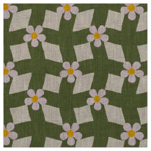 Gran Floral Abstracta de Musgo en Cuadrícula de Li