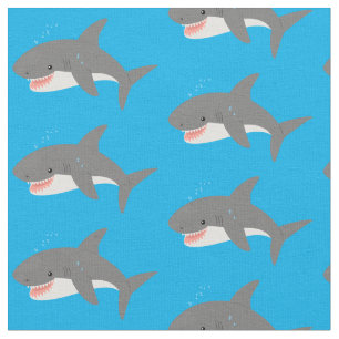 Tela Gran ilustracion personalizado feliz de tiburón bl