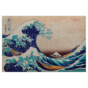 Tela Gran ola del Bella Artes japonés de cosecha Kanaga